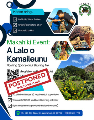 Postponed Makahiki Event